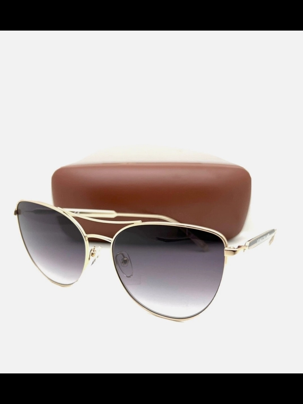 NEW Longchamp Sunglasses Gold With Case